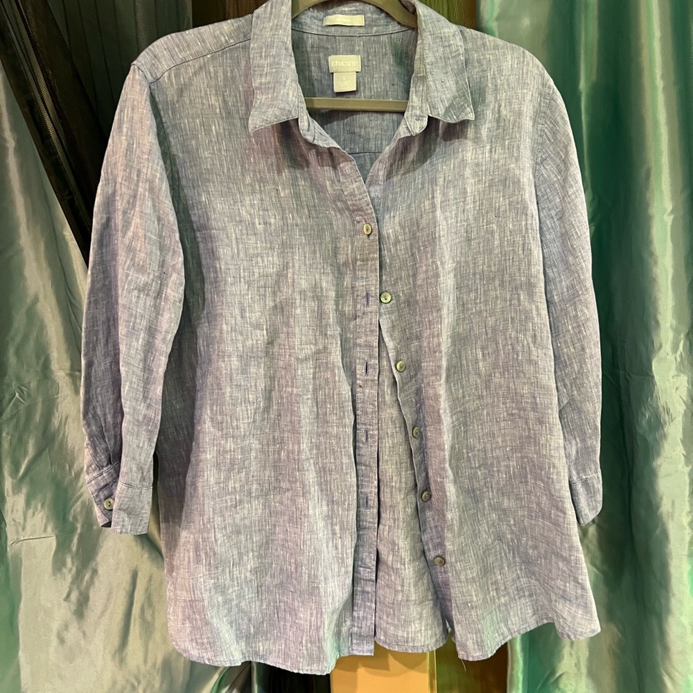 Chico's No-Iron Blue Blouse